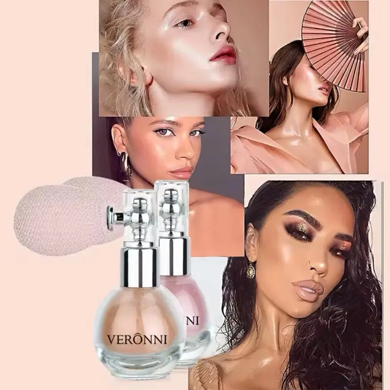 Diamond Highlighter Powder Spray Waterproof High Gloss Glitter Body Bronzer Highlight Powder Face Contour Illuminator Makeup Glow Cosmetic Radiant