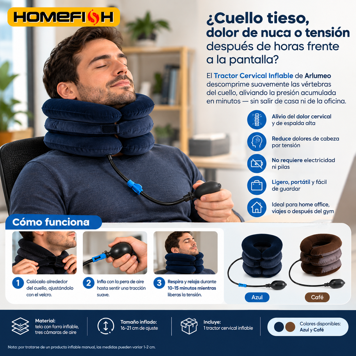 Tractor cervical inflable