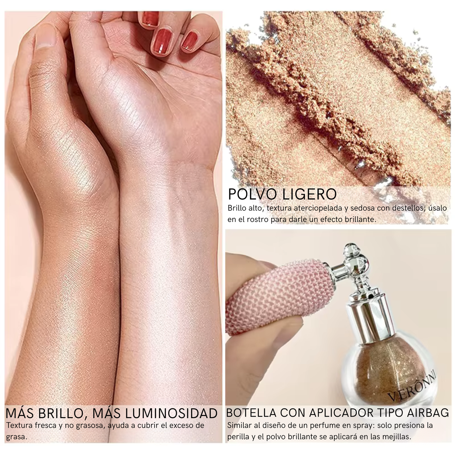 Polvo de maquillaje brillante